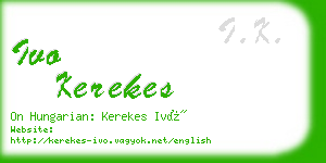 ivo kerekes business card